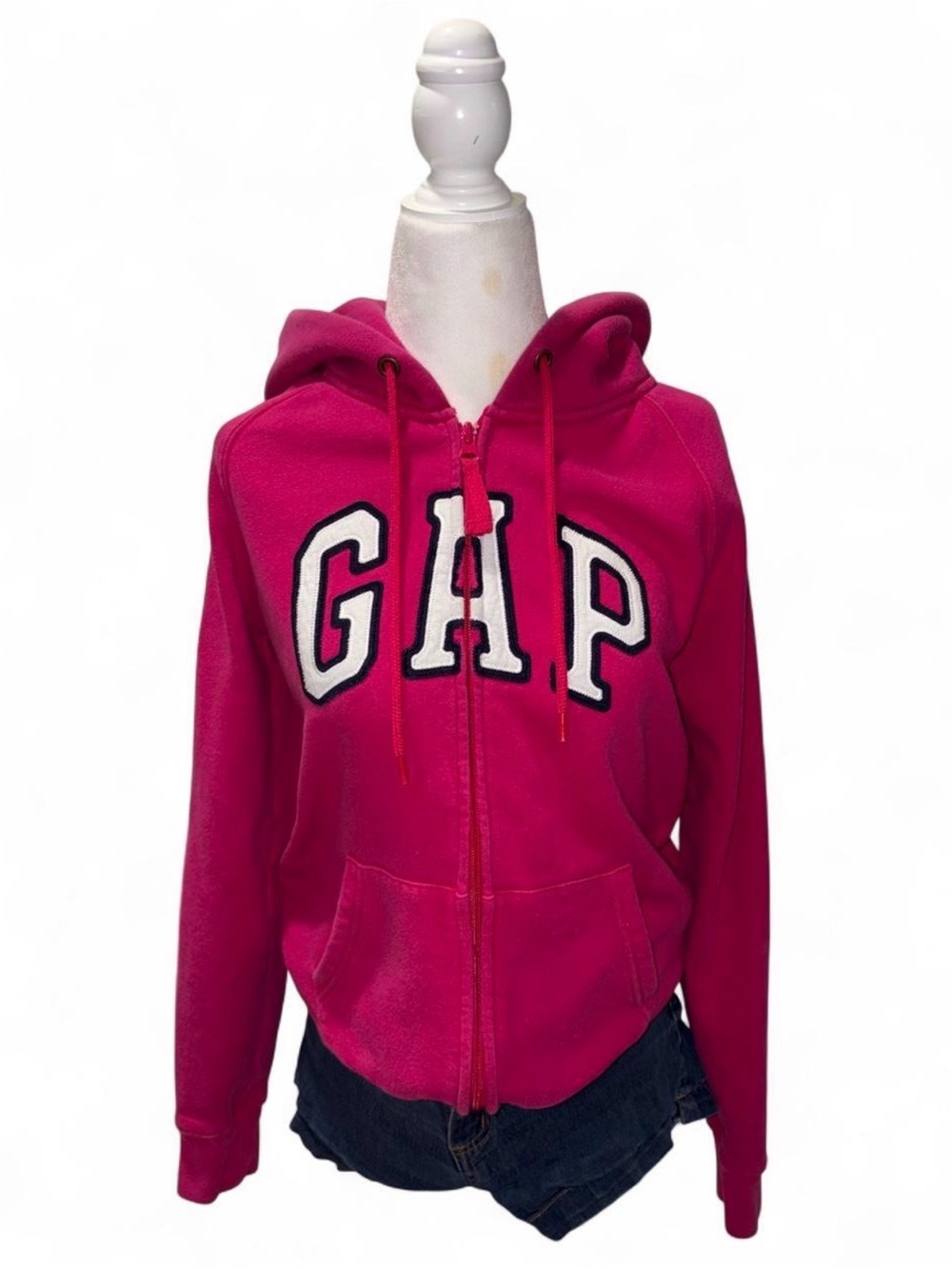 GAP Hot Pink Zip-Up Hoodie with White Logo